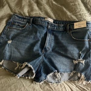 Abercrombie & Fitch Distressed Blue Jean Shorts